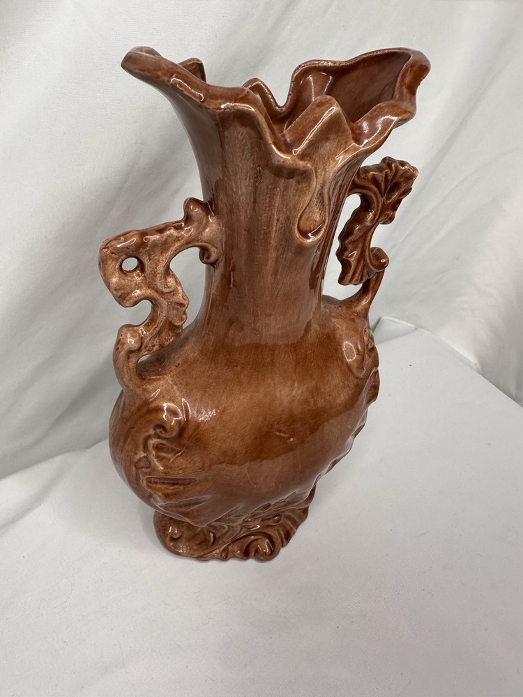 Porcelain Scroll Handles Vase Read Description