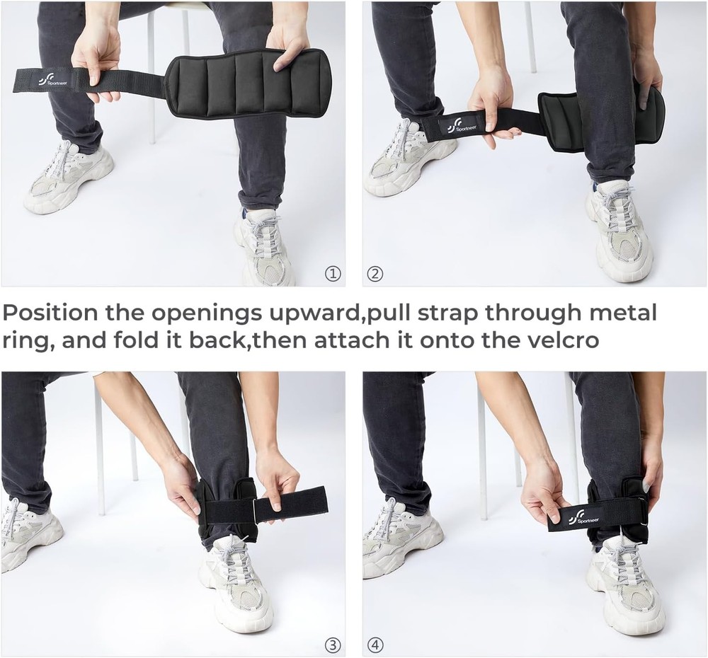 Ankle Weights 2–10 lbs – Neoprene, Removable, Workout.