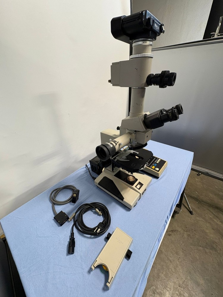 Nikon Optiphot Trinocular Microscope w/ UFX-II Camera Controller & Accessories