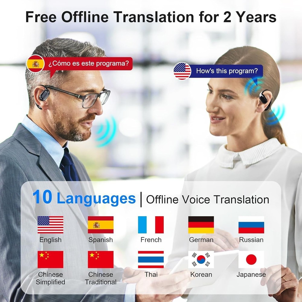 Translator Earbuds in 150 Languages / 10 Offline Real Time for iOS & Android