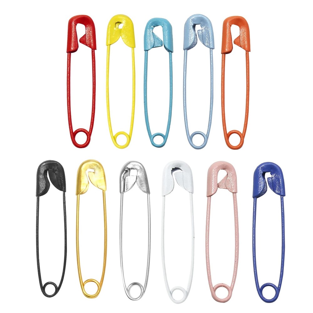 100 PCS Mixed Colored Safety Pins - 38mm / 1.5 Inch Assorted, Multicolor Size...