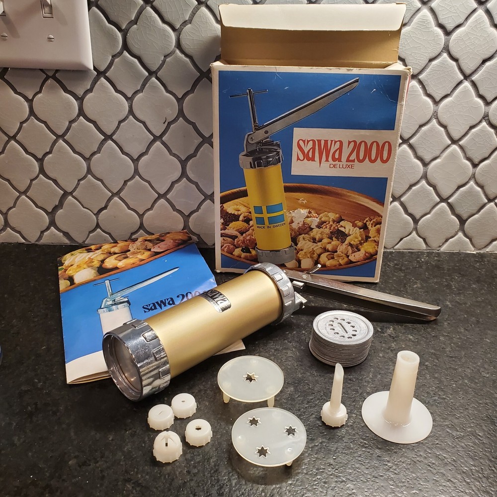SAWA 2000 Deluxe Cookie Press Made In Sweden Vintage