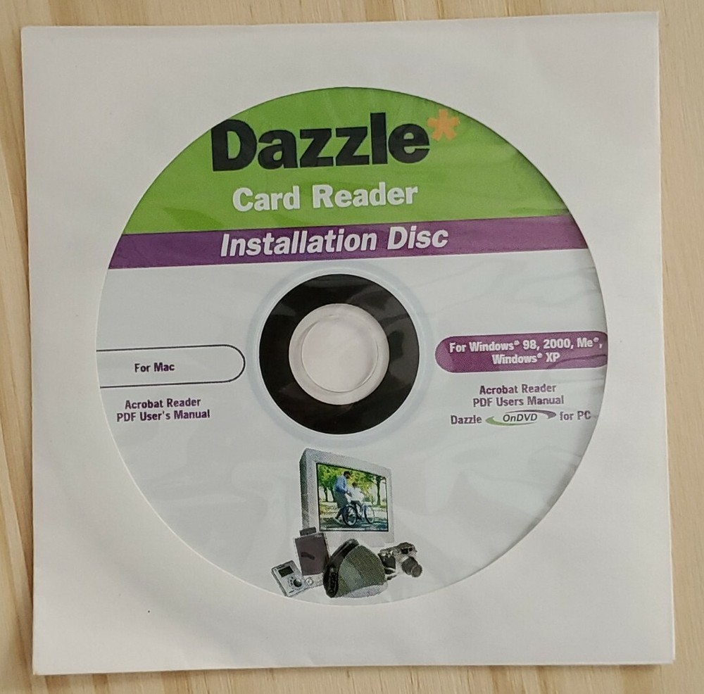 Dazzle For Card Reader Installation Disc Only 2001 For Mac Windows 98 2000 Me XP