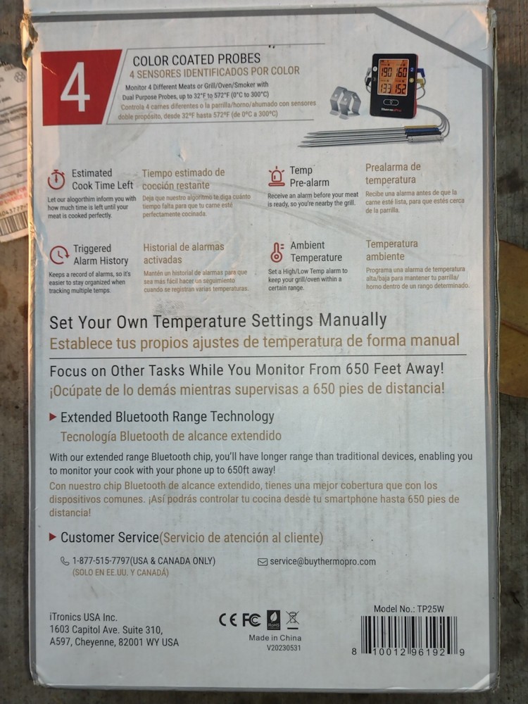 Therm Pro Bluetooth Remote Meat Thermometer