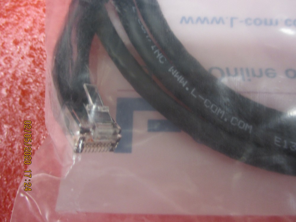 L-Com - TRD695RA1BLK-5 - CABLE, RJ45, DOWN EXIT, 5 FEET