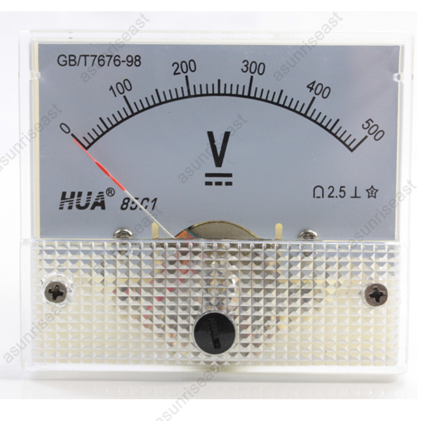 1 × DC 500V Analog Panel Volt Voltage Meter Voltmeter Gauge 85C1 White 0-500V DC