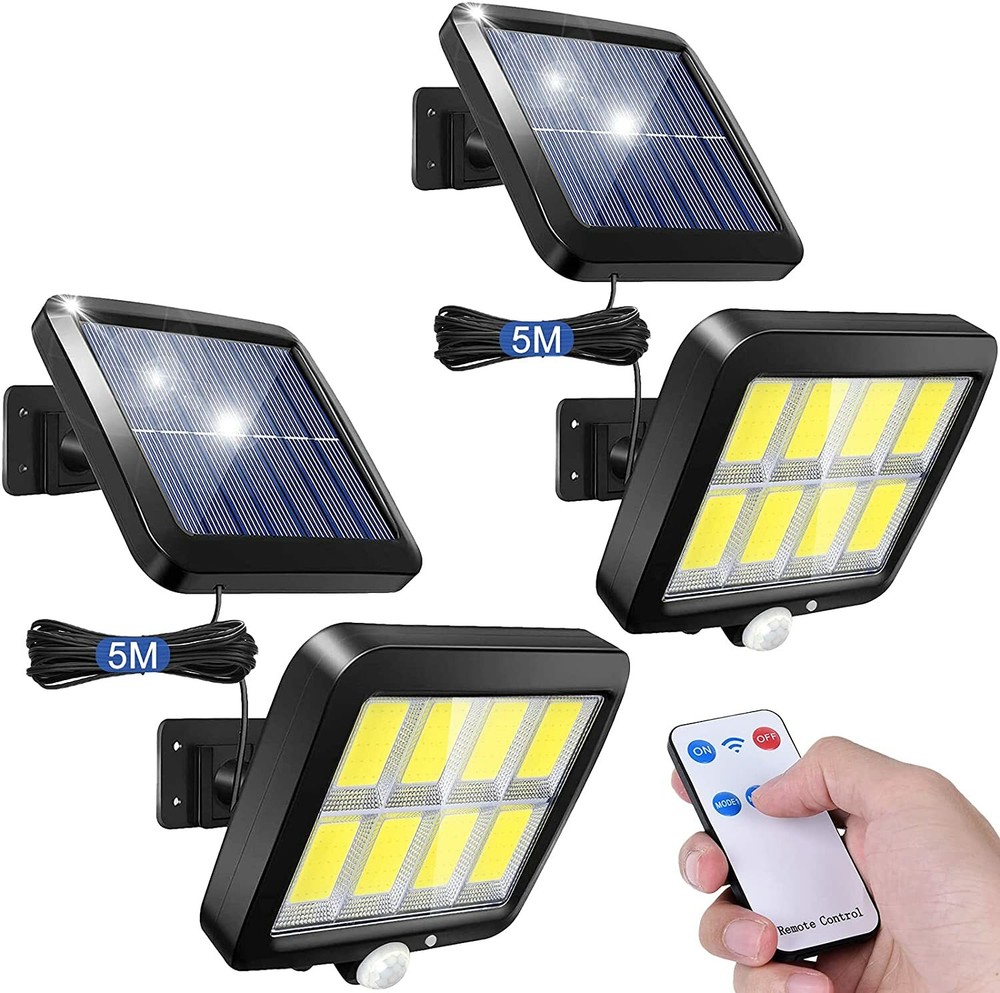 Solar LED Wall Light - 160 COB Chips, PIR Motion Sensor, Waterproof Garden Light