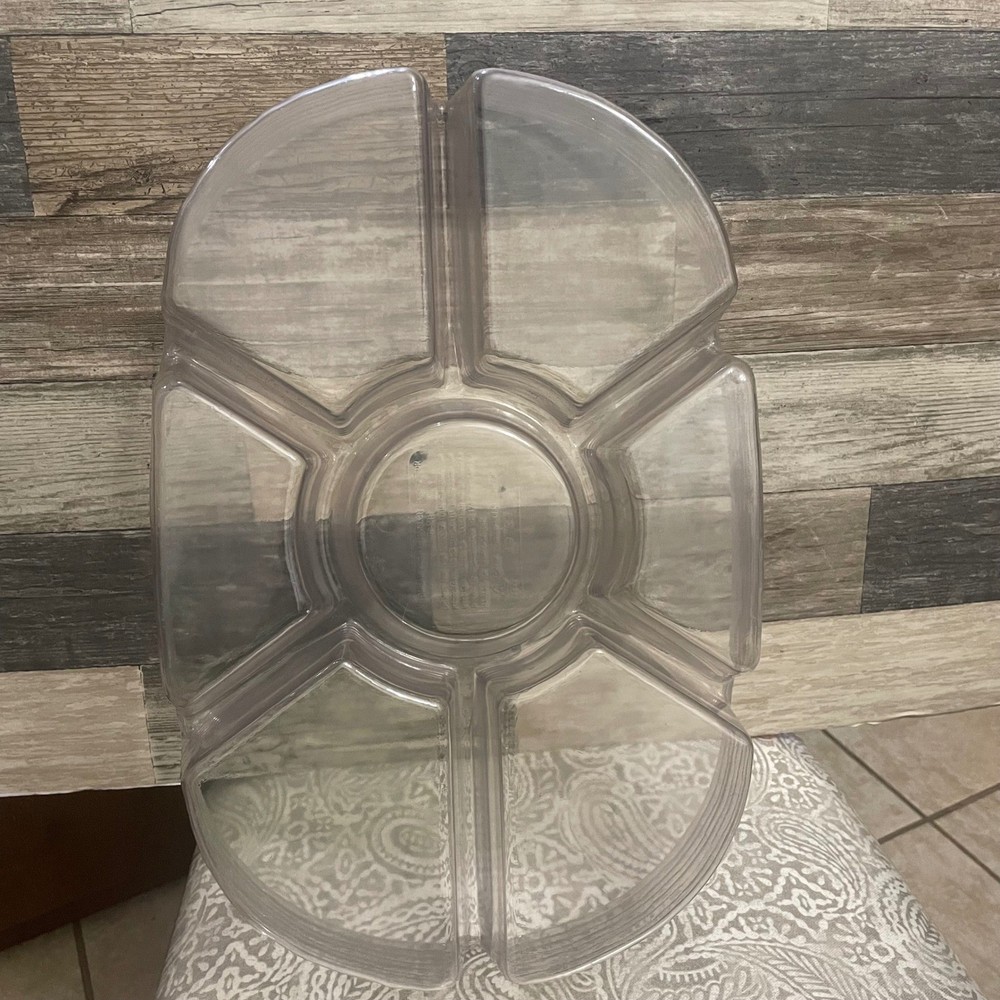 Longaberger Clear Plastic Divided Serving Tray Platter basket insert 49727