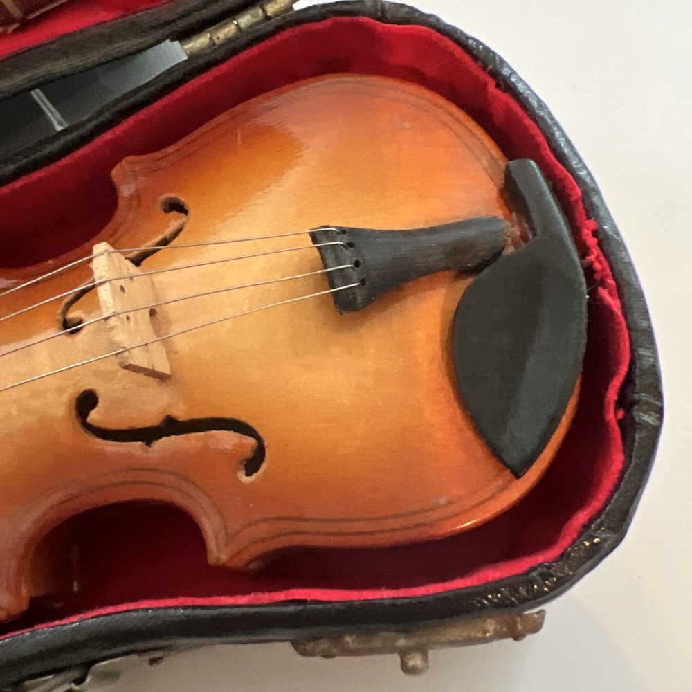Miniature Violin Musical Instrument In Case With Bow