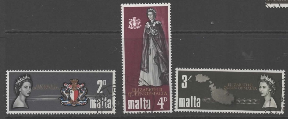 MALTA SG396/8 1967 ROYAL VISIT USED