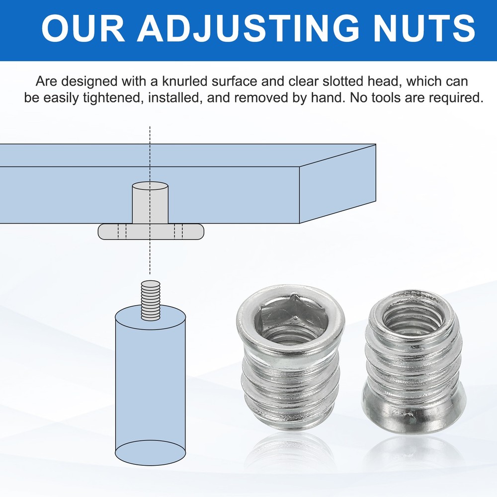 8Pcs Threaded Inserts Nuts, M8x15mm Hex Socket Drive Nut Inserts for Wood