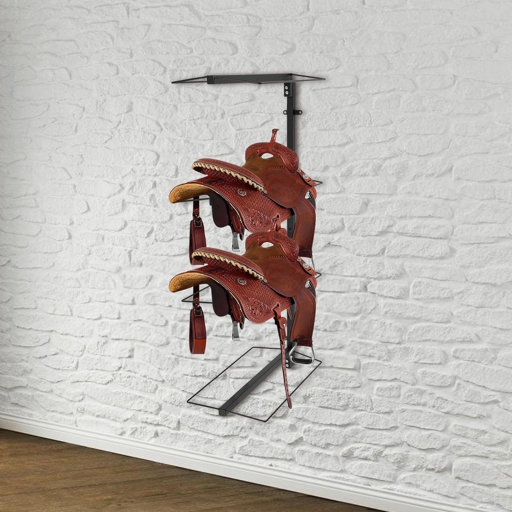 4-Tier Wall-Mounted Saddle Rack for Tack Room - Space-Saving Design
