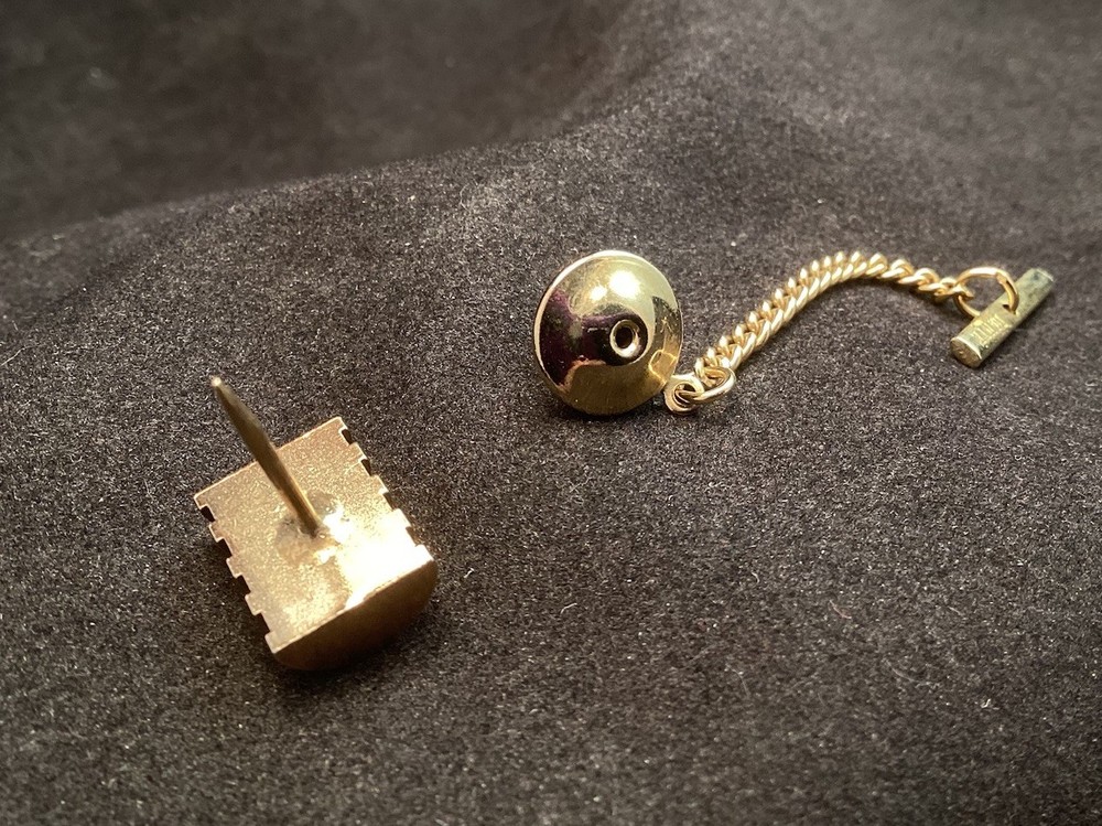 Gold Tone Rounded Tie Tack Pin