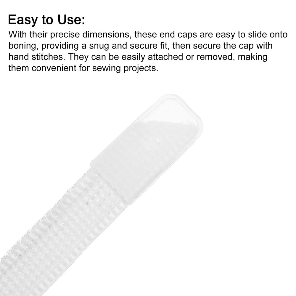 Silicone End Caps, 100Pcs 6mm - Silicone Plug Fit for Corset (White)