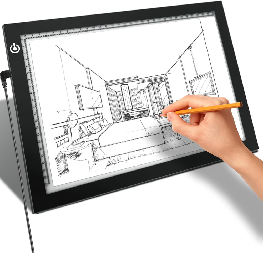 A4 Light Box for Tracing – Ultra-Thin LED Light Table with Adjustable Brightn...