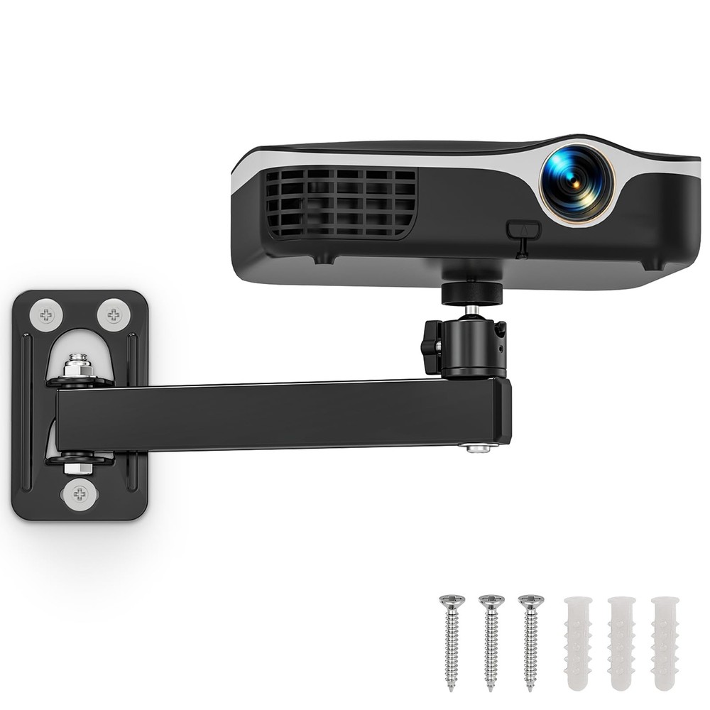 Projector Stand, Wall and Mini Ceiling Mount with 1/4-Inch Thread, 360-degree...