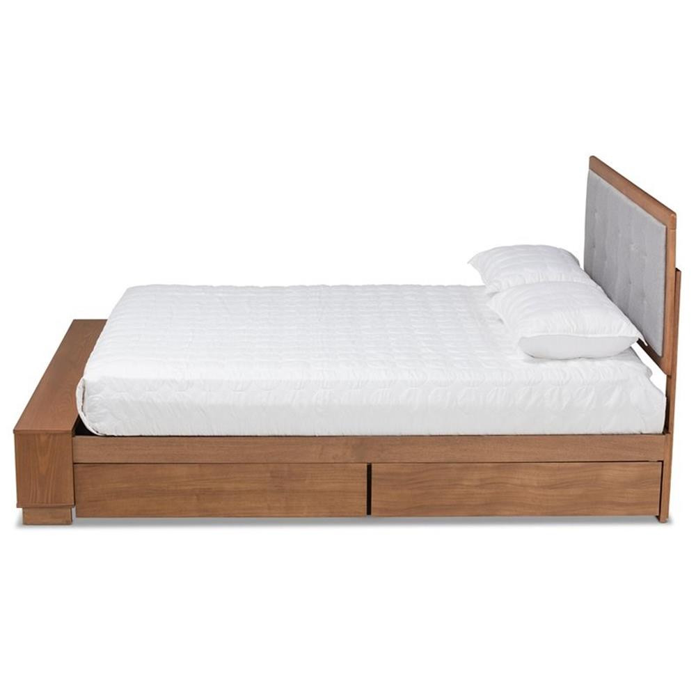 Baxton Studio Brown Finished Wood 4-Drawer Full Size Platform Storage Bed