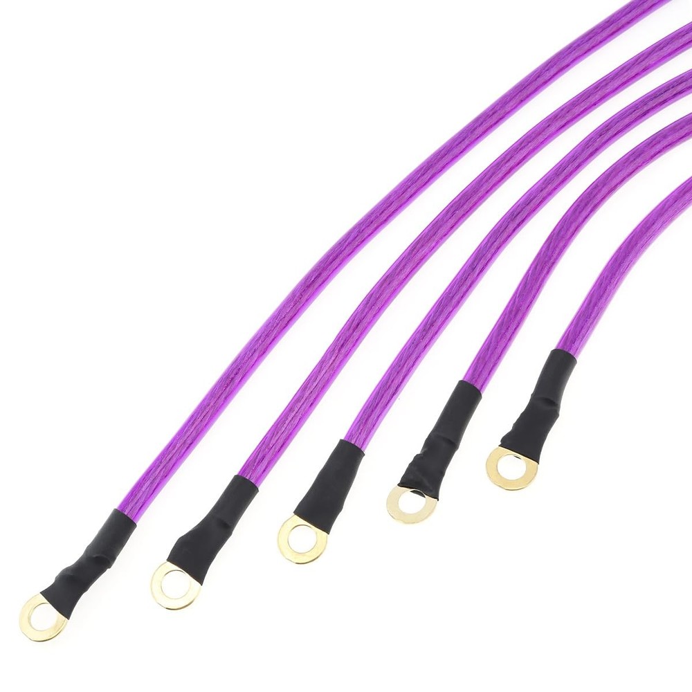 5 Point Car Universal Earth Ground Cables Grounding Wire System Kit High Perf...