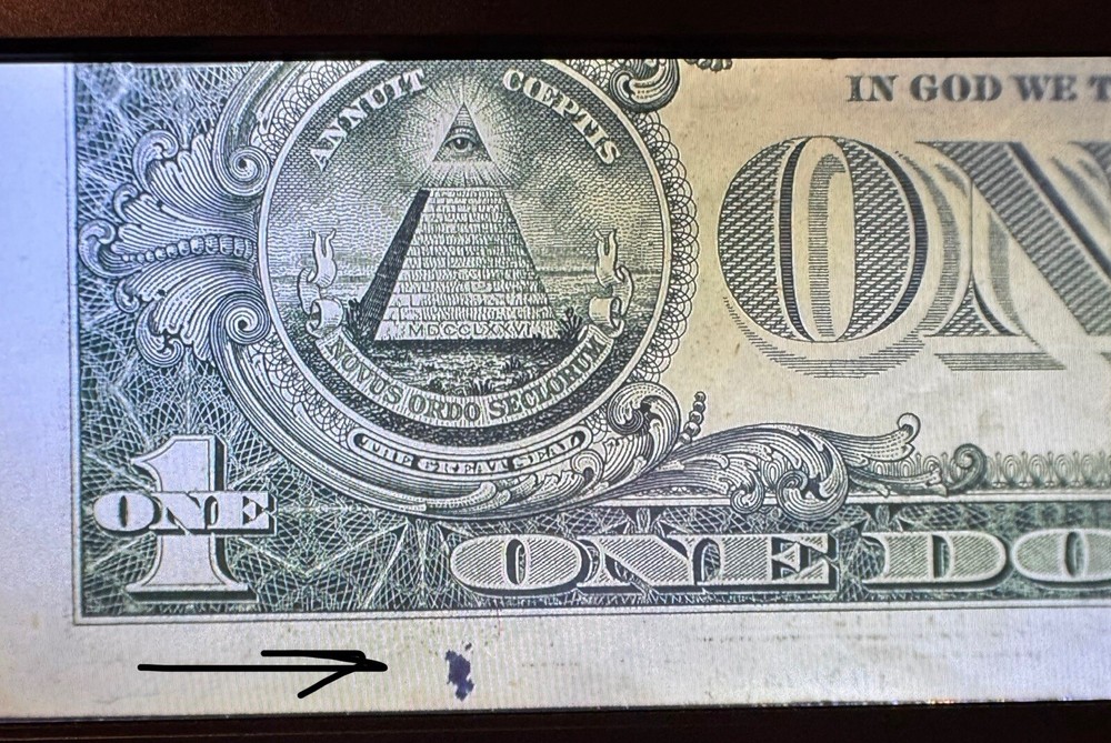 2017A 1$ Note with Reverse Inked mark, Cir., We Ship FAST!