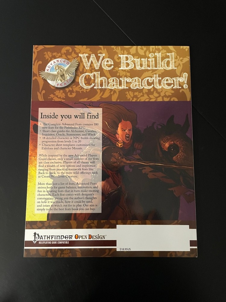 The Complete Advanced Feats Mint Signed Pathfinder 3.5 D&D Open Design AF0