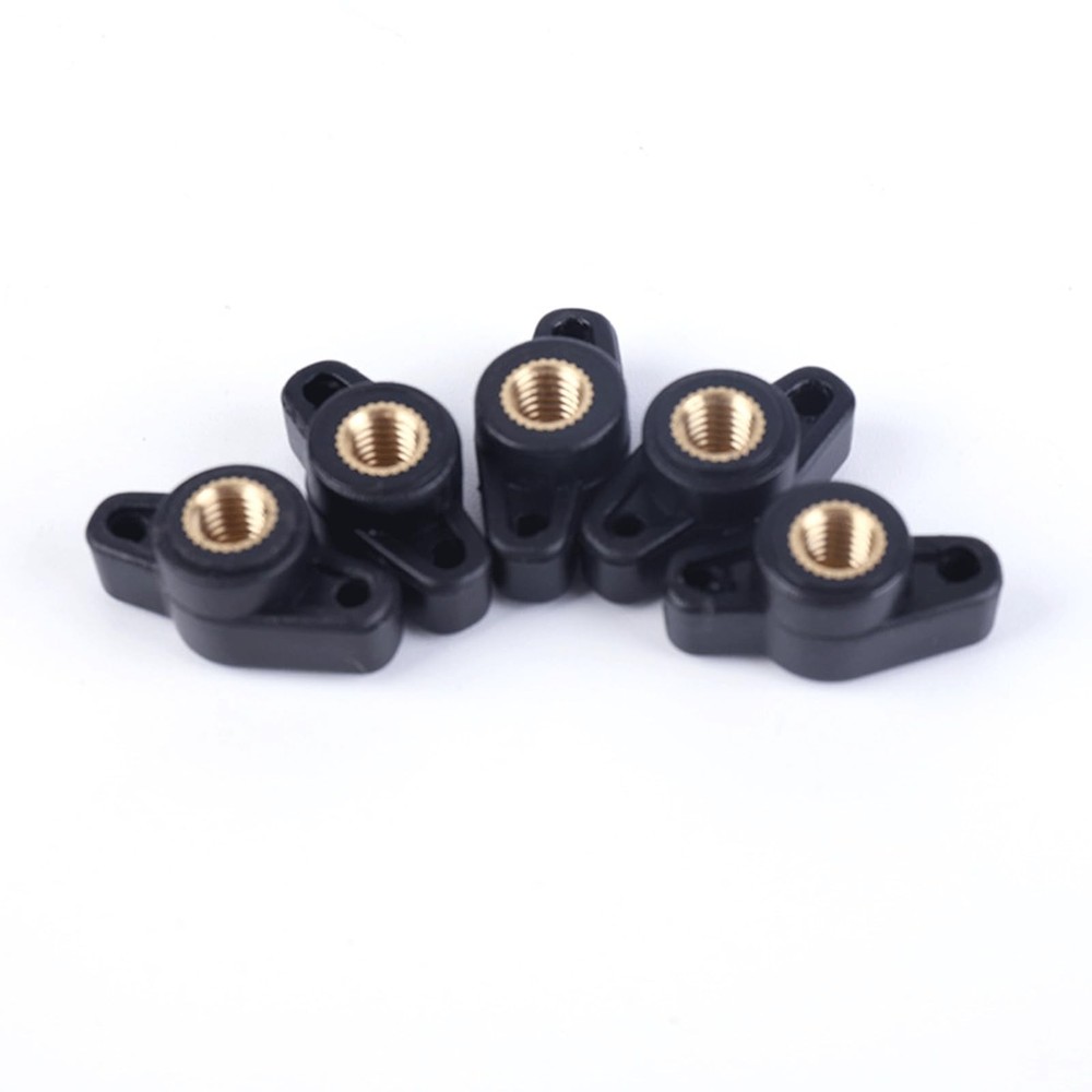10PCS 1/4" Wing Knobs Through Hole T Hand Screw Nut 1/4", Black