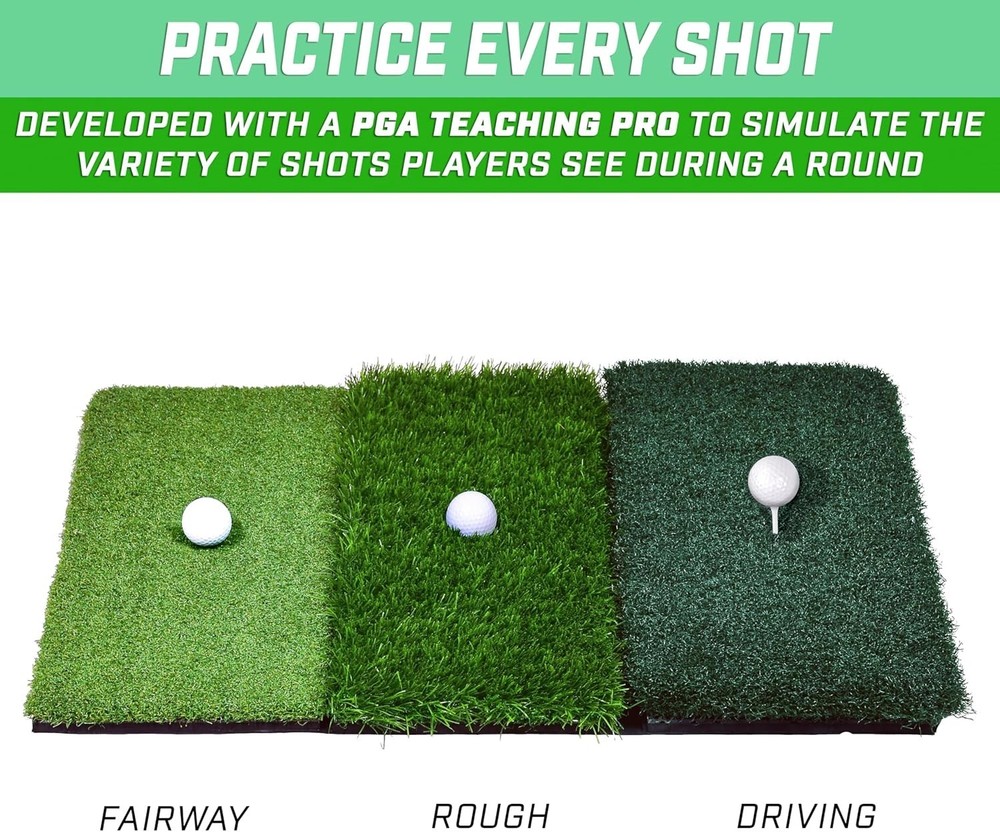 24x24 Inch Golf Training Mat - Realistic Turf for Backyard, Garage & Simulator
