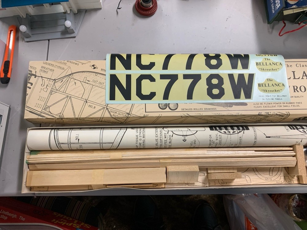 Flyline Model’s Balsa RC Bellanca Sky Rocket Kit, 34 1/2” USED