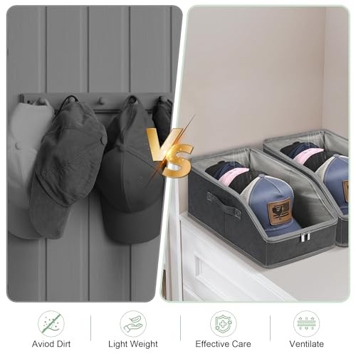 hat organizer for baseball caps-2PCS hat storage with transparent window