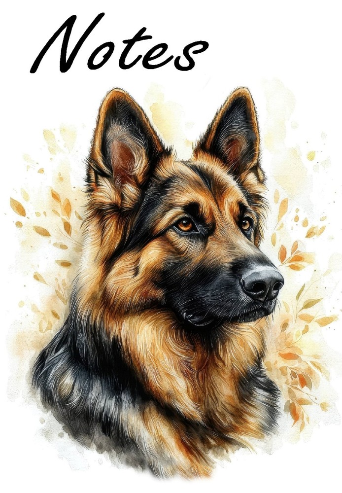 German Shepherd Dog Notebook/Notepad + small image on every page by Starprint