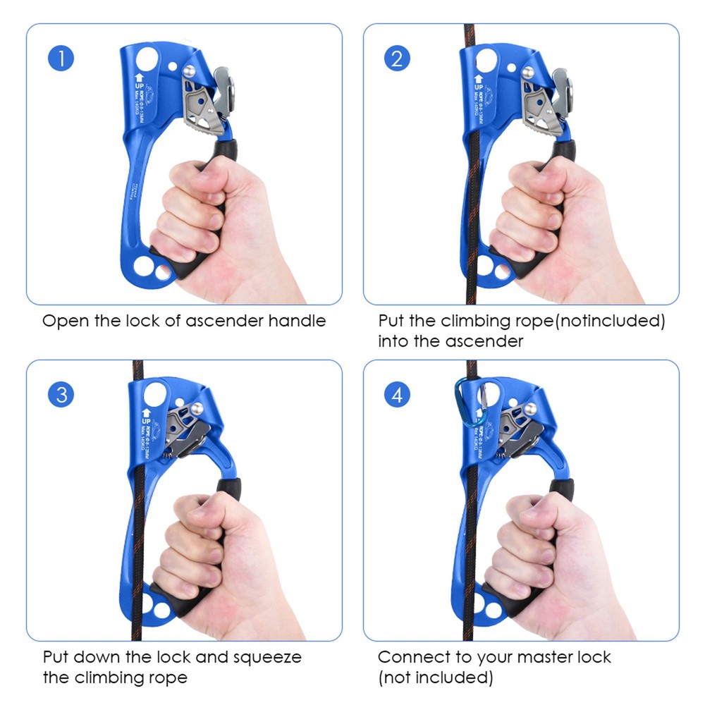 Multicolor Hand Ascender Lightweight 239g Climbing Protective Auxiliary Tool