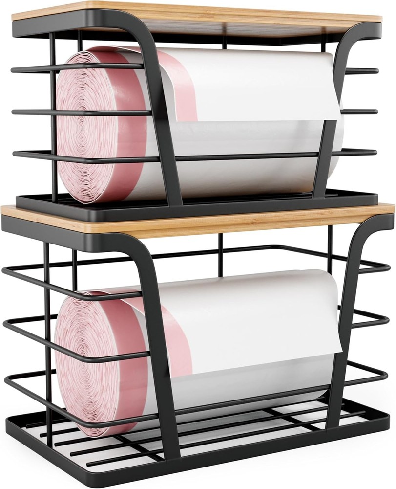 2-Piece Stackable Storage Rack, Wall-Mounted, No Drilling Required
