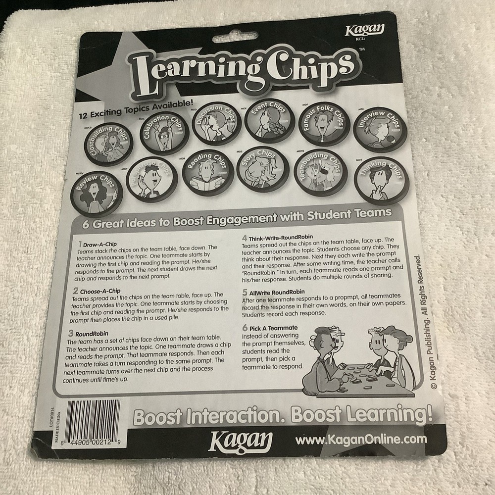 Kagan Thinking Learning Chips Boost Interaction Boost Learning