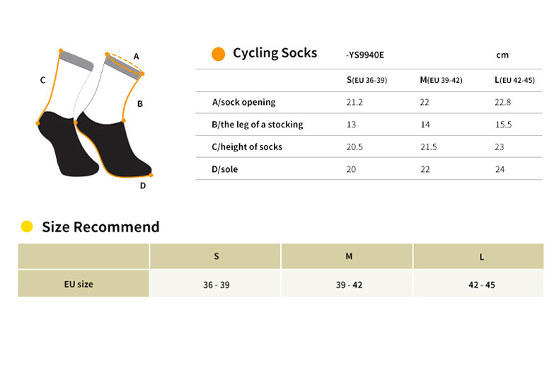 Lightweight pro cycling socks