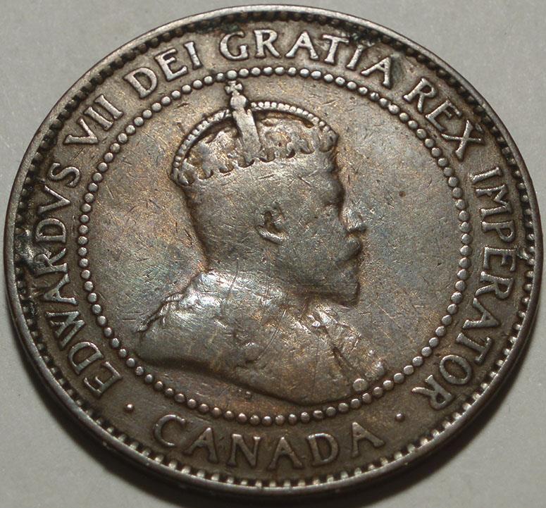 1908 CANADA Veteran "LARGE CENT" First OTTAWA MINT Strike For KING EDWARD VII