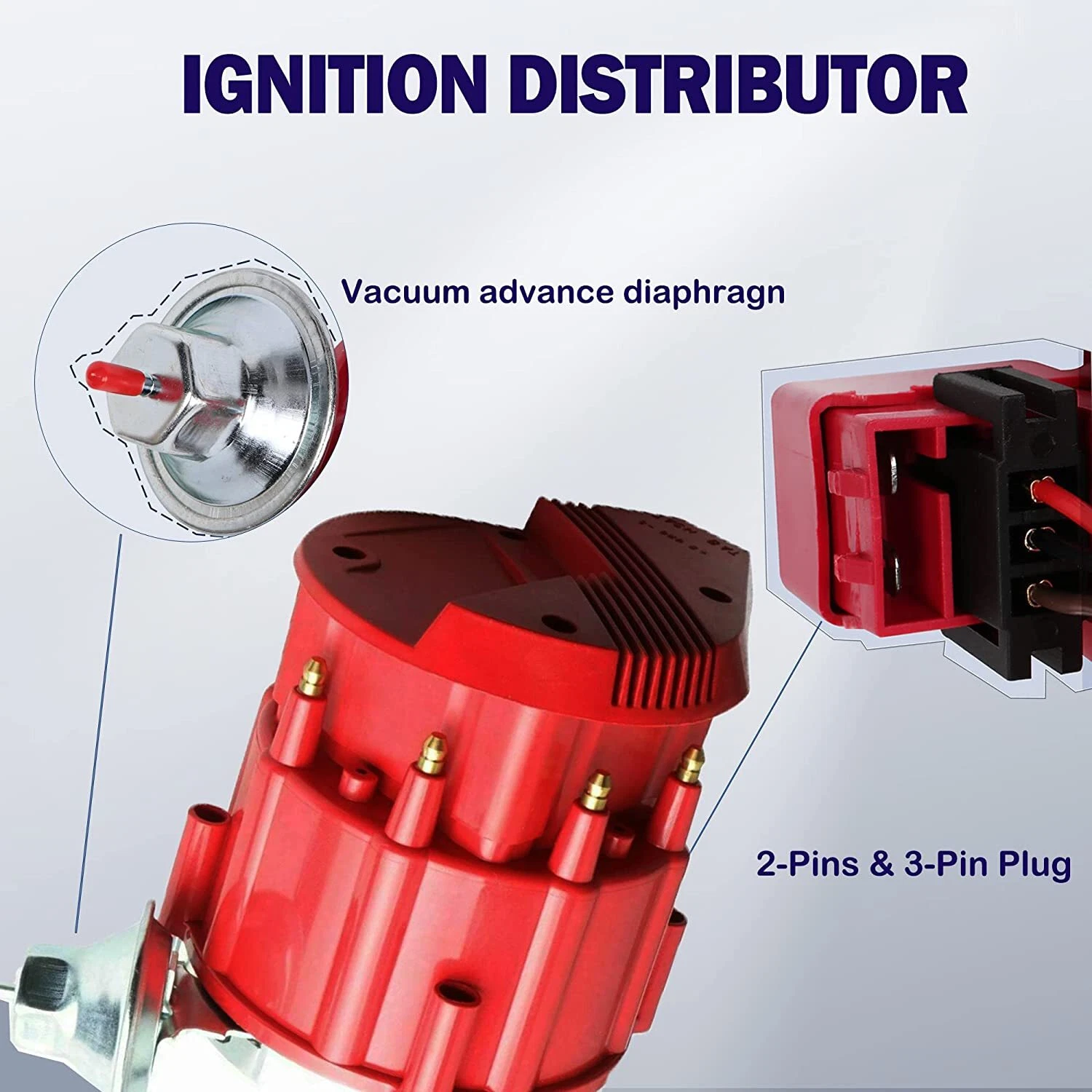 SBC Chevy Performance HEI Distributor Red Cap Super Coil 305 350 400 Small Block