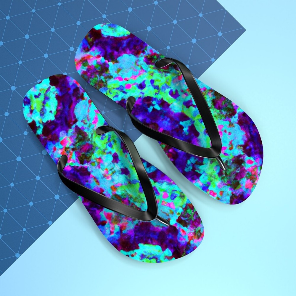Hattie Leighton- Psychedelic Trippy Flip Flop Beach Sandals