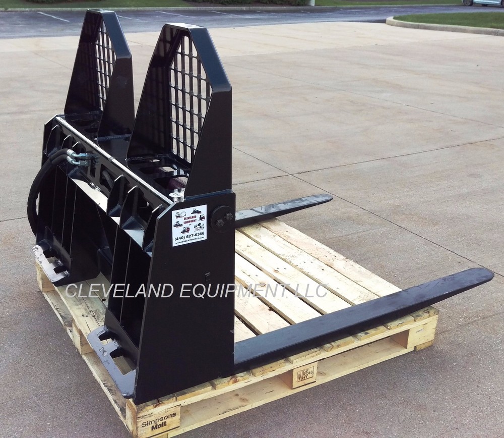 NEW HYDRAULIC ADJUSTING PALLET FORKS & FRAME ATTACHMENT Skid Steer Track Loader
