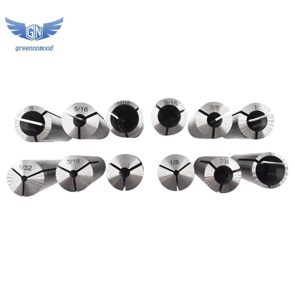 12 Pcs #3 Morse Taper Shank Collets 3MT MT3 1/8" - 3/4" Chuck Set