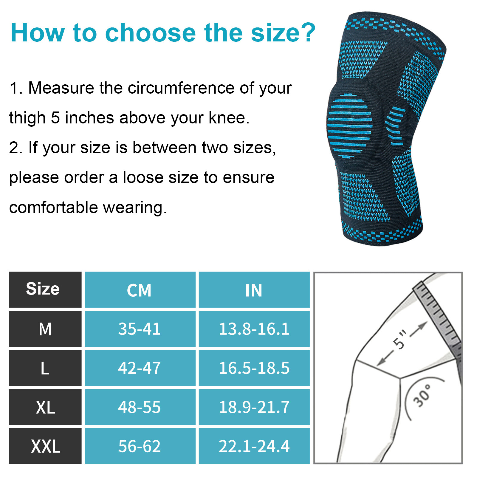 Silicone Knee Sleeve Compression Brace Support Gym Joint Pain Arthritis Relief