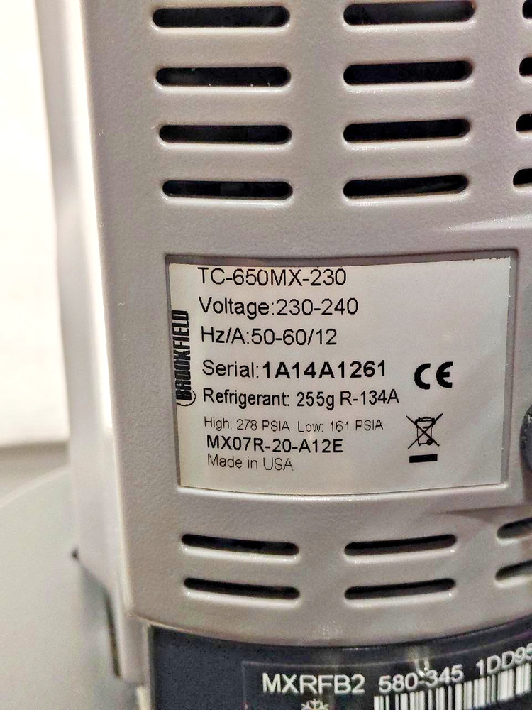 BROOKFIELD TC-650MX-230 Circulating Water Bath For Viscometer MX07R-20-A12E