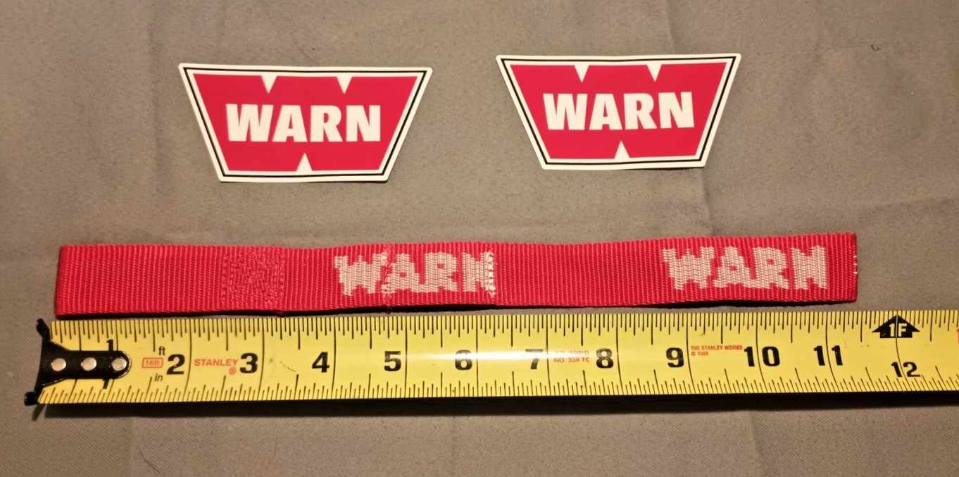 Genuine Warn 69645 38293 Replacement Red Hook Strap Pull Grab Winch Logo Safety