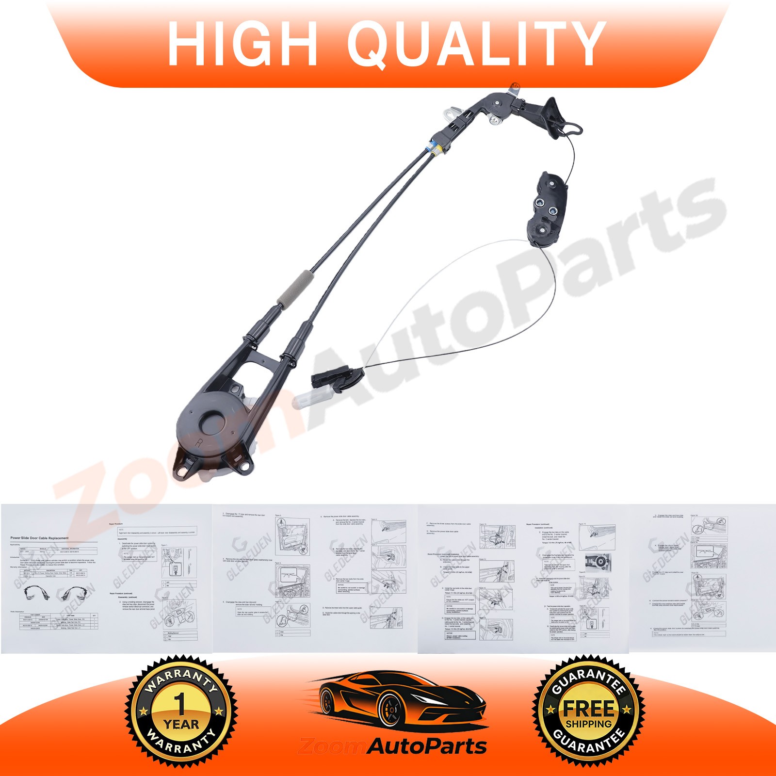 Left Driver Side Power Sliding Door Cable Assembly For Toyota Sienna 2011-2020