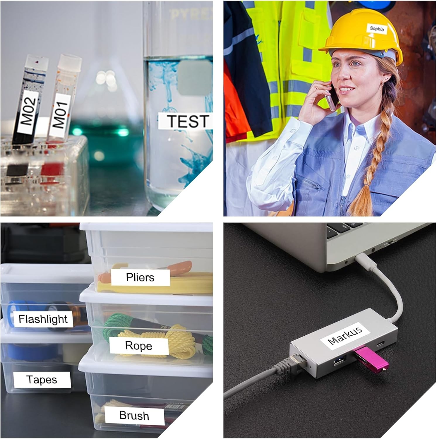 For BMP21 Label Cartridge M21-750-595-WT Black/White Vinyl 3/4" x21'