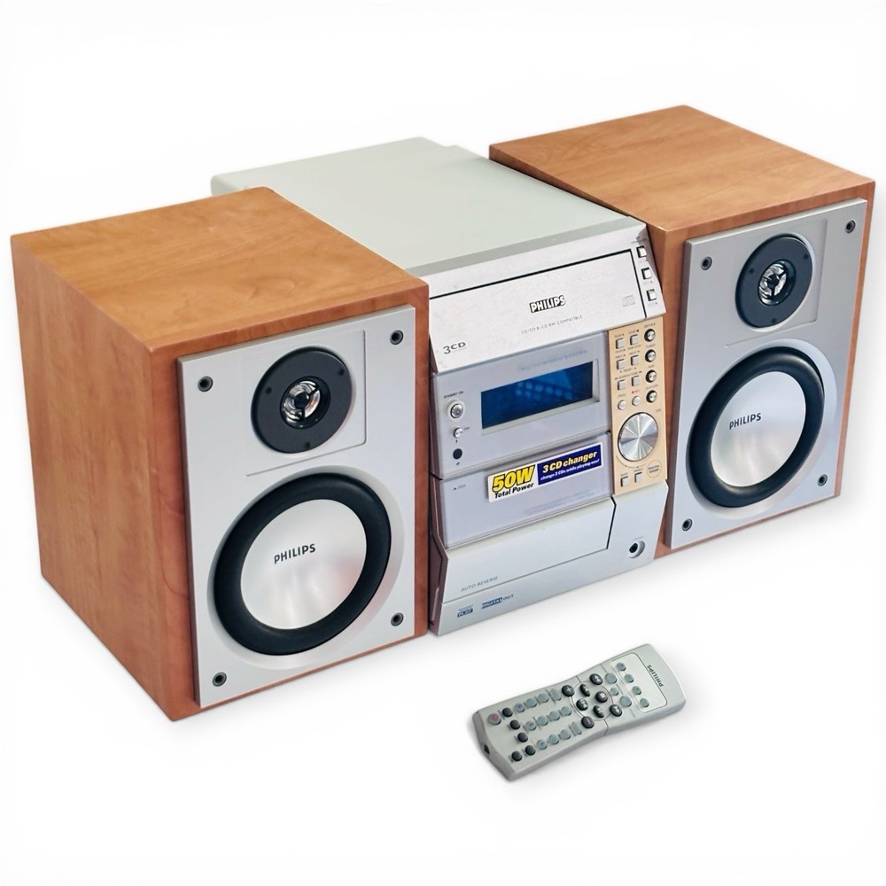 Philips MC-50/37 Micro Hifi System - Radio & Cassette Work - W/ Remote - READ