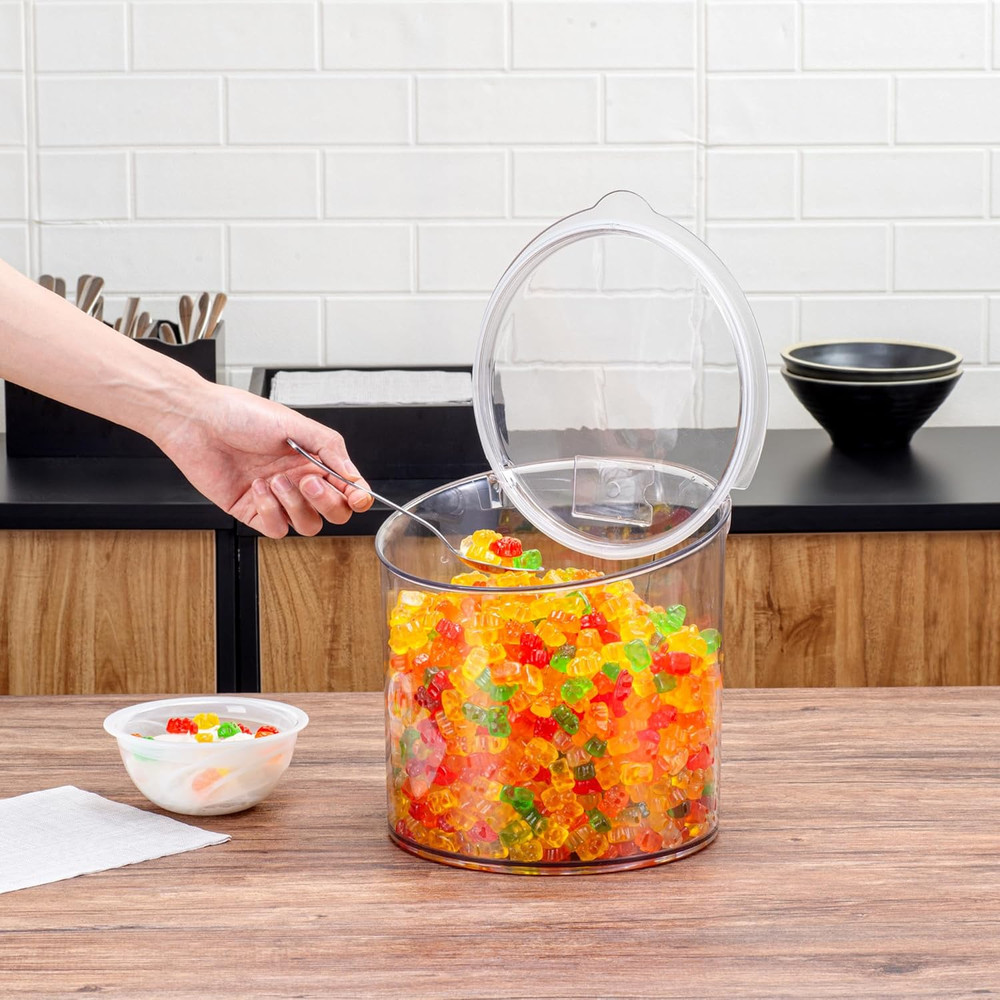 Storage Jar 1 Count 2.64 Gal Clear Plastic Hinged Lid Bulk Ingredient Container