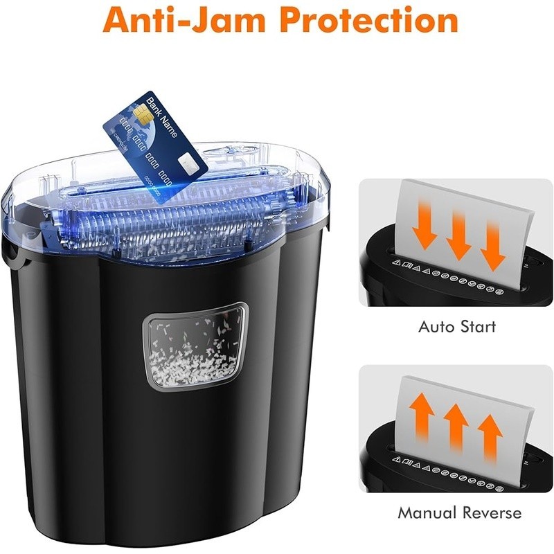 Cross Cut Shredder High Security Quiet Paper Jam Protection Office Use