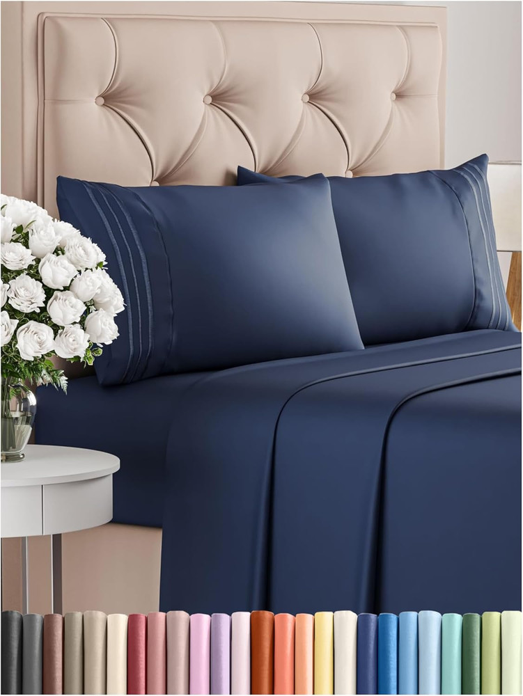 Queen Size 4 Piece Sheet Set - Comfy Breathable & Cooling Bed Sheets Set - Hotel