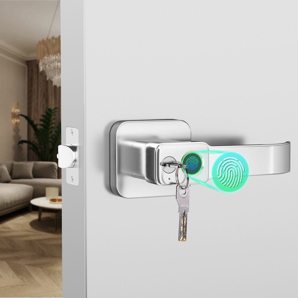 Fingerprint Smart Door Lock with Handle Biometric Electronic Deadbolt Bluetooth
