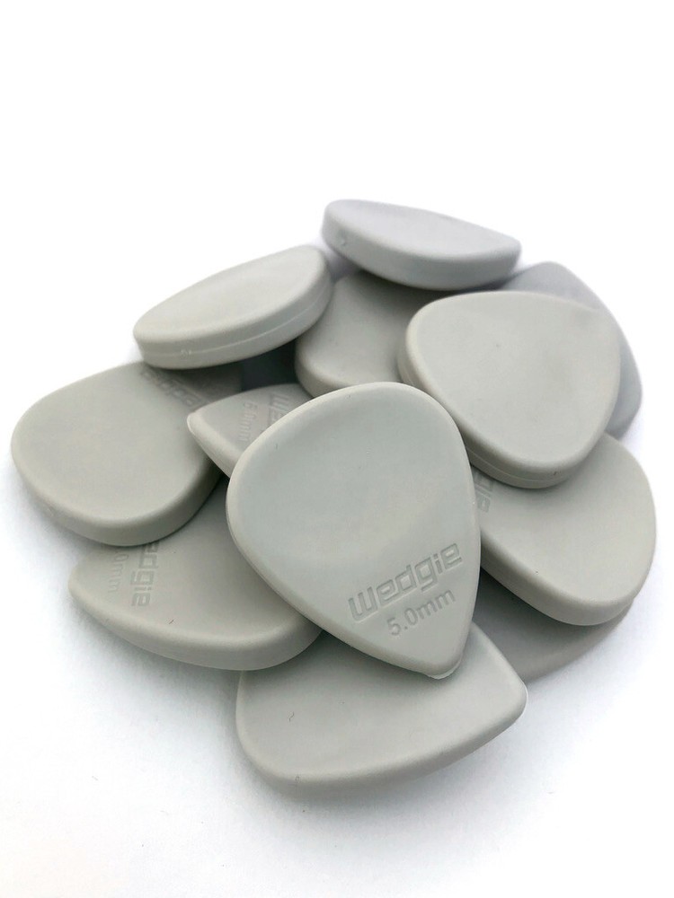 Wedgie Rubber Guitar Picks | 5.0mm | Soft | Light Grey | 18 pcs