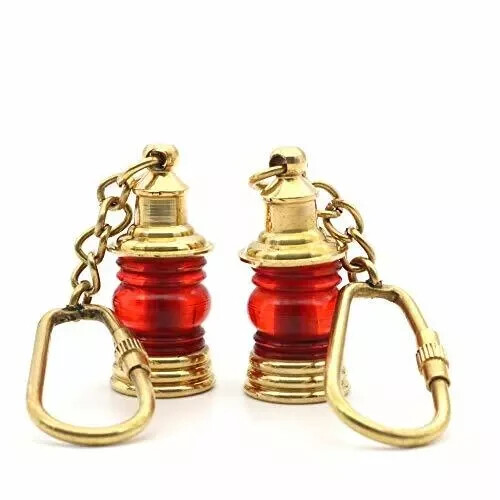 Medieval Brass Lantern Nautical Functional Keychain Miniature Handmade Gift